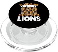 Si Vous Me Cherchez, Je suis avec Les Lions PopSockets PopGrip pour MagSafe