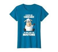 Si Vous Me Cherchez Je suis avec Les Moutons T-Shirt, Femme, Saphir, XL