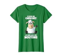 Si Vous Me Cherchez Je suis avec Les Moutons T-Shirt, Femme, Vert Kelly, XS