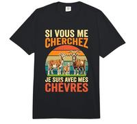 Si Vous Me Cherchez Je suis avec Mes Chèvres Comfort Colors Adult Heavyweight T-Shirt