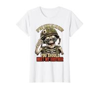 Si Vous Pensez Que Je suis Un Idiot, Vous Devriez Rencontrer T-Shirt Graphique avec Valeur, Femme, Blanc, M