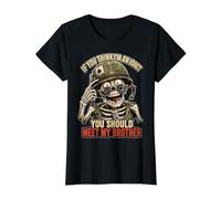 Si Vous Pensez Que Je suis Un Idiot, Vous Devriez Rencontrer T-Shirt Graphique avec Valeur, Femme, Noir, XL