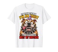 Si Vous Pensez Que Je suis Un Idiot, Vous Devriez Rencontrer T-Shirt Graphique avec Valeur, Homme, Blanc, XL