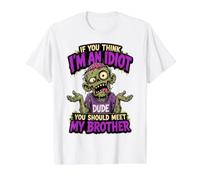Si Vous Pensez Que Je suis Un Idiot, Vous Devriez Rencontrer T-Shirt Graphique avec Valeur, Homme, Blanc, M