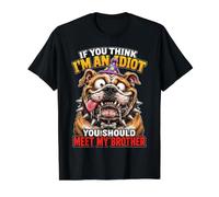 Si Vous Pensez Que Je suis Un Idiot, Vous Devriez Rencontrer T-Shirt Graphique avec Valeur, Homme, Noir, S