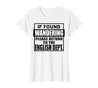 Si Vous Vous Demandez s'il Vous plaît, retournez au Professeur du département Anglais T-Shirt Graphique avec Valeur, Femme, Blanc, XL
