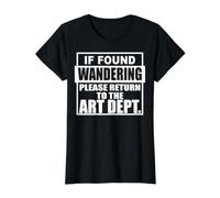 Si Vous Vous Demandez, Veuillez Retourner au département d'art enseigner T-Shirt Graphique avec Valeur, Femme, Noir, XL
