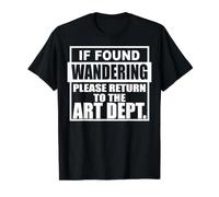 Si Vous Vous Demandez, Veuillez Retourner au département d'art enseigner T-Shirt Graphique avec Valeur, Homme, Noir, L
