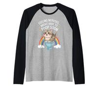 Si Vous Vous sentez nerveux, Vous devrez Peut-être bientôt Faire Caca avec Funny Cat Rainbow Manche Raglan