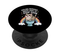 Si Vous Vous sentez nerveux, Vous devrez Peut-être bientôt Faire Caca avec Funny Cat Rainbow PopSockets PopGrip Adhésif