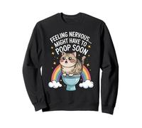 Si Vous Vous sentez nerveux, Vous devrez Peut-être bientôt Faire Caca avec Funny Cat Rainbow Sweatshirt
