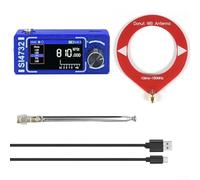 SI4732 Récepteur radio numérique multibande avec support d'antenne télescopique HF SW pour bandes MW VHF Type-C Charge sortie audio 3,5 mm (rouge)