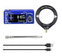 SI4732 Récepteur radio numérique multibande avec support d'antenne télescopique HF SW pour bandes MW VHF Type-C Charge 3,5 mm Sortie audio (noir)
