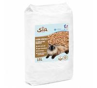 SIA - Litière Végétale pour Chat en Granulés de Bois - 100% Naturelle - Ultra Absorbante - Fabriquée en Auvergne, France (15L)