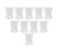 SiaBiced 10 Pièces Pots à Orchidées Pots de Plantes Pots de Fleurs Jardinière Transparente Durables avec Trous de Drainage pour La Santé des Racines Adapté Po, 11.7cmx16cmx18cm