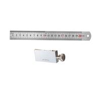 SiaBiced 2 Pièces Règle de Menuiserie Jauge de Traçage de Précision Règle de Mesure En Acier Inox avec Bloc de Positionnement Ajustable Échelle Métrique et Po, Bloc Règle de 20 Cm