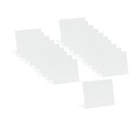 SiaBiced 20 Pièces Tableau Marque-places Support Table Mini Ardoise Acrylique Réutilisable Fonction Effaçable Double Usage Convient à Restaurant Bureau, Blanc