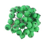 SiaBiced 200 Pièces Artificielle Givré Faux Fleur Plante en Mousse Fer Souple Convient pour Décoration Maison Créations Festives, Vert