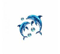 SiaBiced 3 Pièces Autocollant Mural Lumineux Dauphin Sticker Décor Vinyle Étanche Brille La Nuit Facile à Nettoyer Convient Aux Chambres D'Enfants Salles, 3 pièces