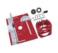 SiaBiced 4 Pièces Plateau de Table pour Défonceuse En Aluminium avec Système de Levage Réglable Outil D'Auxiliaire pour Gravure Multifonction Convient pour Bri, ROUGE