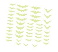 SiaBiced 48 Pièces Stickers Muraux Halloween Bats Adhésifs Fluorescents Décorations Sombres Décor Fenêtre Ornements PET Convient pour Fête Maison Jardin