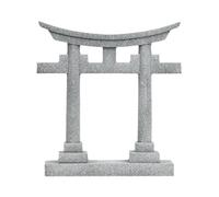 SiaBiced Accessoire Torii pour Aquarium Miniature, Figurine Japonaise en Forme de Porte, Cachette en Imitation Pierre, Statuette Miniature en PVC, Idéale pour, 7.1x2.3x8.3cm