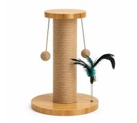 SiaBiced Arbre à griffer pour Chat avec Jeu interactif pour Chats d'intérieur, pour la Maison - pour Le Jeu, Poteau à griffer Quatre en Un en Bois Massif - surélevé