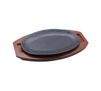 SiaBiced Assiette à Steak En Fonte, Assiette de Serveur Fajita Polyvalente pour La Cuisine, Le Restaurant et La Maison