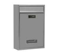 SiaBiced Boîte aux Lettres Murale avec Serrure à Combinaison Métallique Sécurisée Boîte Postale Extérieure Résistante pour Maison Communauté, Gris