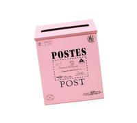 SiaBiced Boîte Aux Lettres Murale En Métal Galvanisé de Grande Capacité, Idéale pour Le Jardin, L'entrée de La Maison Ou Une, ROSE