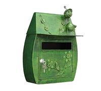 SiaBiced Boîte Aux Lettres Murale Sécurisée Boîte Postale Extérieure Grande Taille Fer Noir Forme Verticale Étanchéité Renforcée pour Usage Collectif Montage S, vert