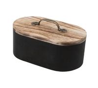 SiaBiced Boîte de Rangement pour Tampons, Organiseur de Salle de Bain En Bois pour Serviettes Hygiéniques et Tampons avec Couvercle pour Salle de Bain, Chambre, Noir