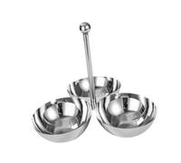SiaBiced Bol de Service, Coupelle à Condiments, Présentoir à Amuse-gueules, Assiettes pour Condiments et Hors-d'œuvre, 3 Grid S