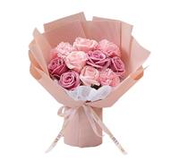 SiaBiced Bouquet de Savons, Bouquet de Fleurs En Savon, Rose Artificielle En Cadeau avec Un Message Original pour La Saint-Valentin, Un, Rose