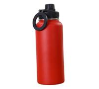 SiaBiced Bouteille Isotherme avec Support Téléphone Gourde de Sport Réutilisable Bouteille de Boisson Acier Inoxydable Double Paroi Étanche Adaptée pour, Rouge 1000ml