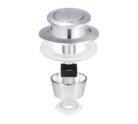 SiaBiced Bouton de Réservoir de Toilette Double Push Valve Flushing Accessoire Montage Rapide PP Surface Brillante Convient pour Salle de Bain Maison, Argent