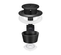 SiaBiced Bouton de Réservoir de Toilette Double Push Valve Flushing Accessoire Montage Rapide PP Surface Brillante Convient pour Salle de Bain Maison, Noir