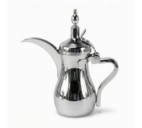SiaBiced Cafetière Chauffante Cafetière Théière Verseuse Pichet en Acier Inoxydable avec Finition Chromée Brillante et Poignée Confort Bec Long pour Contrôle, Chromé, 1100 Ml