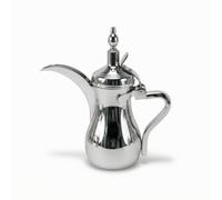 SiaBiced Cafetière Chauffante Cafetière Théière Verseuse Pichet en Acier Inoxydable avec Finition Chromée Brillante et Poignée Confort Bec Long pour Contrôle, Chromé, 350 Ml