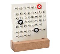 SiaBiced Calendrier en Bois avec Un Socle élégant, Objet de Décoration de Table, Fait Main, Ornement de Bureau Réutilisable, Convient pour La Maison, Le Bureau, Blanche