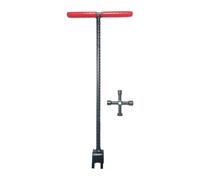 SiaBiced e Compteur d'eau à Poignée en T Démontable avec Accessoire 4 Fonctions en Acier Robuste pour Robinets Adaptée Aux Projets de Bricolage et Plombe, 17 Pouces Red