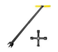 SiaBiced e Compteur d'eau à Poignée en T Démontable avec Accessoire 4 Fonctions en Acier Robuste pour Robinets Adaptée Aux Projets de Bricolage et Plombe, Télescopique Jaune