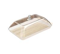 SiaBiced Cloche à Gâteau et Support pour Plat de Service avec Couvercle Transparent En PP, Idéal pour Les Mariages, Les Anniversaires, Les Fêtes entre Amis, Le, L 36.5cmx25.5cmx3cm