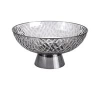 SiaBiced Coupe à Fruits Décorative, Bol de Service, Bol de Cuisine, Bol de Table à Manger, Base Amovible, Matériau PET, Convient pour La Salle de Bain, Centre, Noir