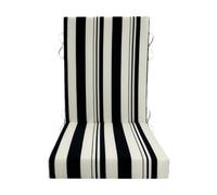 SiaBiced Coussin de Chaise Haute Dossier pour Extérieur Matelassé pour Siège de Fauteuil Structure Polyvalente Tissu Doux Résistant à l'usure Adapté Aux Patios, Rayure Noire et Blanche