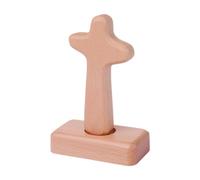 SiaBiced Croix En Bois à Poser Article de Dévotion Statue de Communion Ornement de Fête pour Apporter Paix et Sérénité Au Quotidien Adaptée Comme Cadeau, Tête Ronde