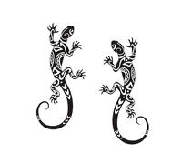 SiaBiced Décoration Murale Gecko, Silhouette Métallique, Fabrication Artisanale, Décoration élégante pour La Maison, Le Bureau Ou, 2 Pièces