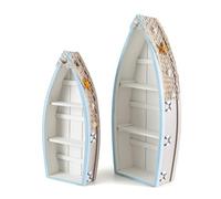 SiaBiced Display Cabinet Meuble Vitrine Étagère Bateau Armoire de Décoration en Bois MDF avec Aspect Vieilli et Cordage Marin Convient pour Bureau Salle d'eau, Gris