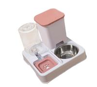 SiaBiced Distributeur Automatique D'aliments d'une Capacité de 800 ML, avec Régulation d'eau par Siphon, Conception étanche et Légère, Adapté pour, Rose Blanc