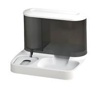 SiaBiced Distributeur Automatique de Nourriture et d'eau à Double Bol pour Animaux de Compagnie, Gamelle pour Chat, en Polypropylène, Grande Capacité pour, Blanc